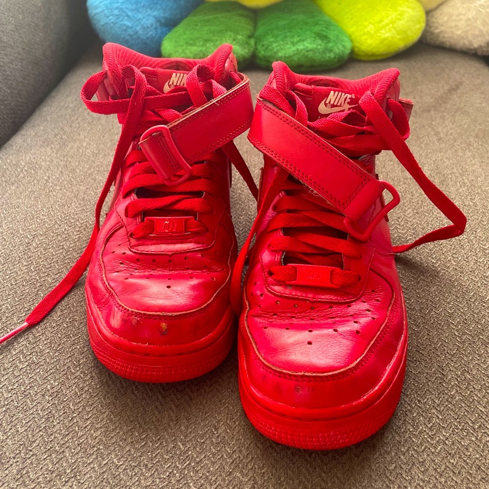 NIKE COSTUME Nike Air Force 1 Mid All Red ❤️🔥